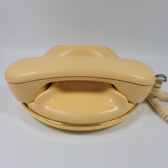 VTG Northern Telecom Pancake Rotary Telephone Cream w/ Gold Trim‎ Prop Decor - Picture 5 of 7